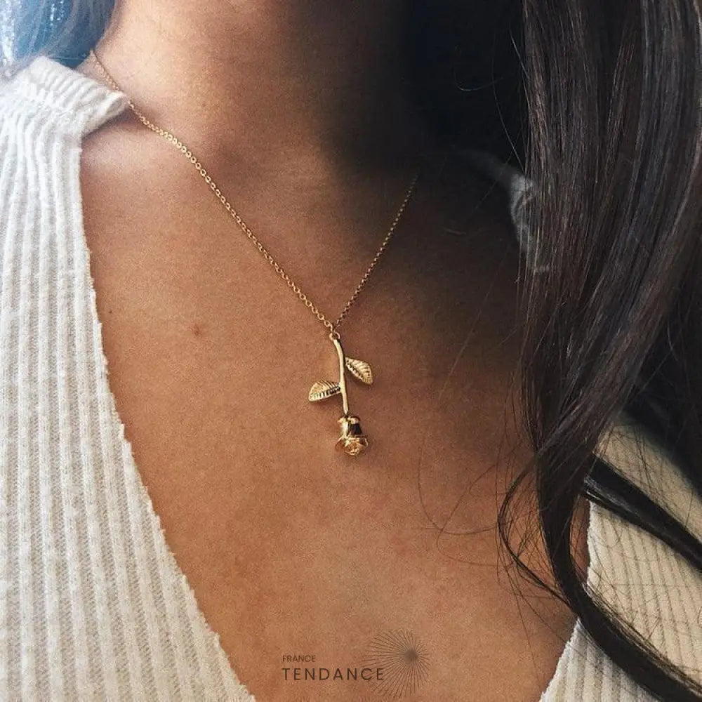 Collier à Pendentif Rose | France-Tendance