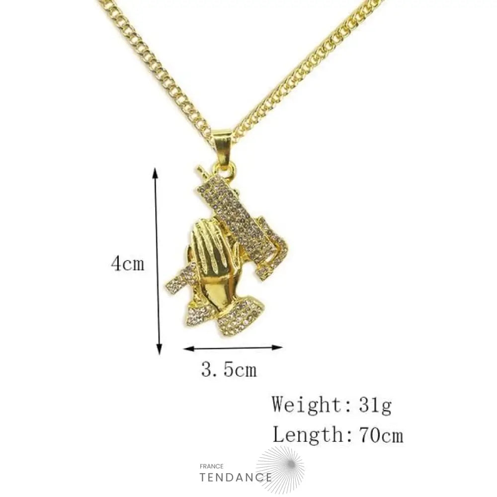 Collier Pray With Uzi | France-Tendance