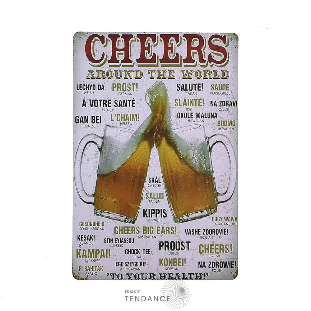 Plaque Vintage Décorative En Métal | France-Tendance