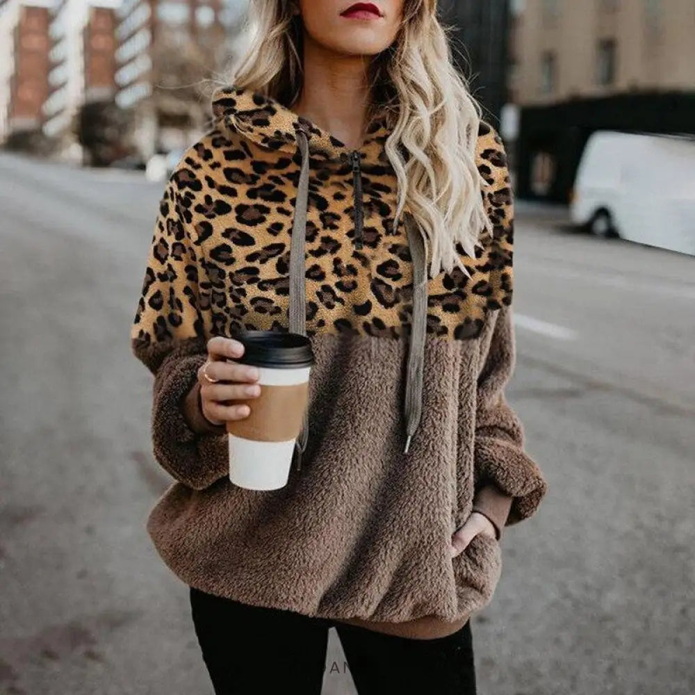 Pull à Capuche Léopard | France-Tendance