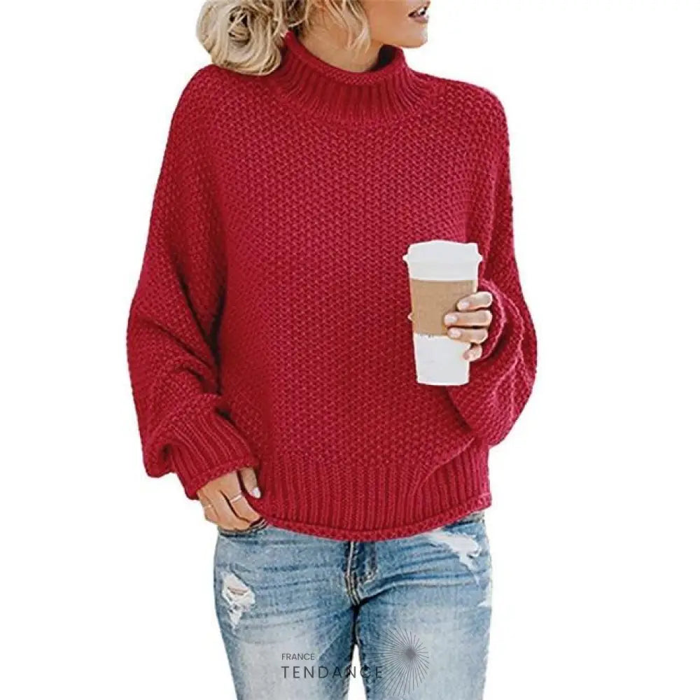 Pull Tricoté à Col Montant | France-Tendance