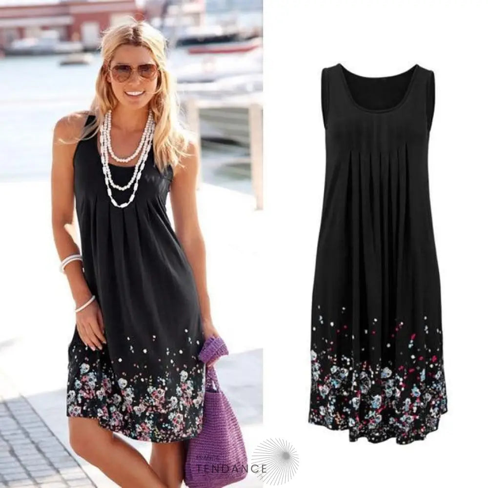 Robe Florale Sans Manches | France-Tendance