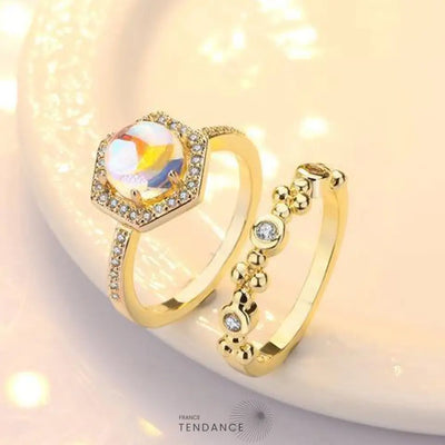 Bague En Cristal Autrichien Et Pierre De Lune (lot 2) |