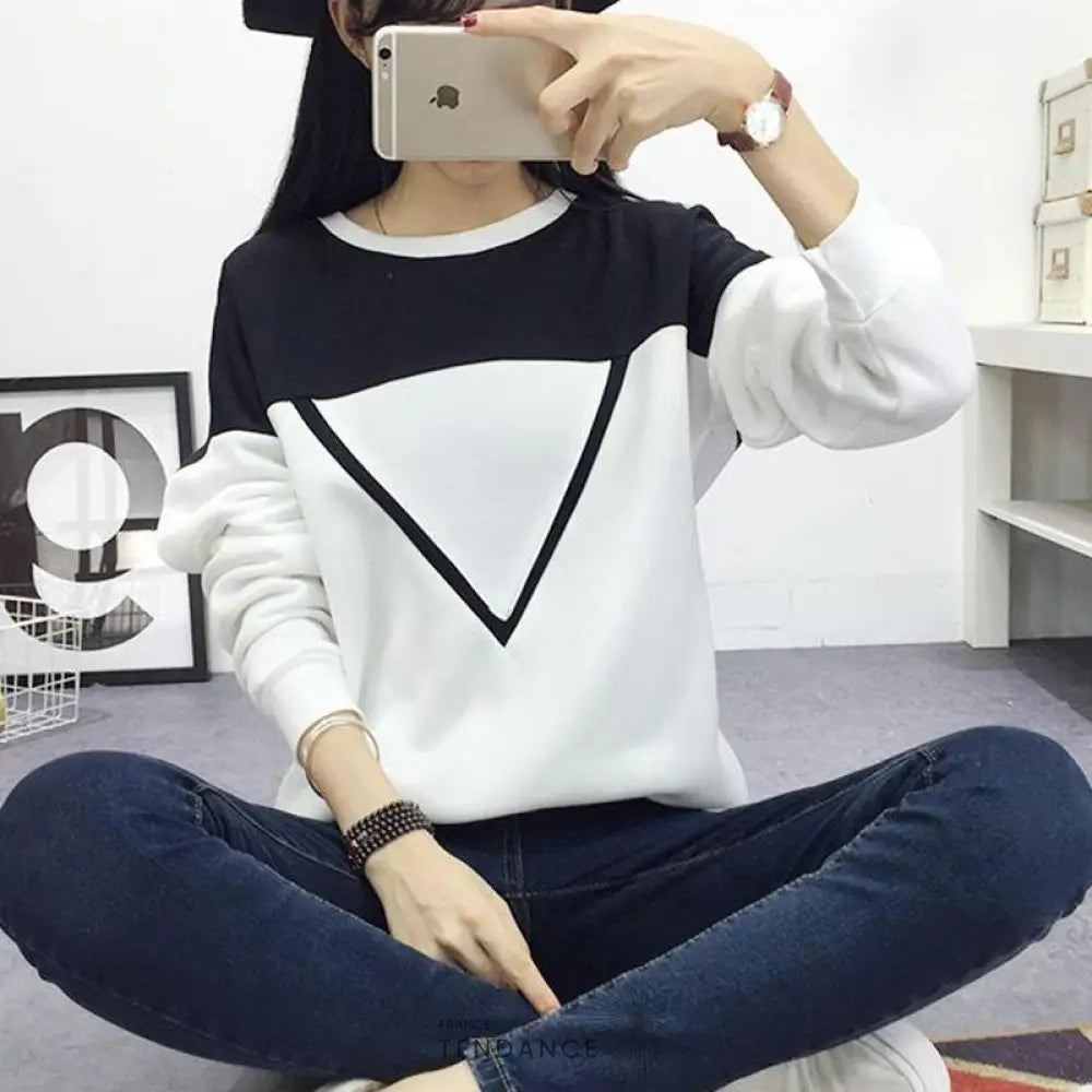 Hoodie Femme Blanc Et Noir | France-Tendance