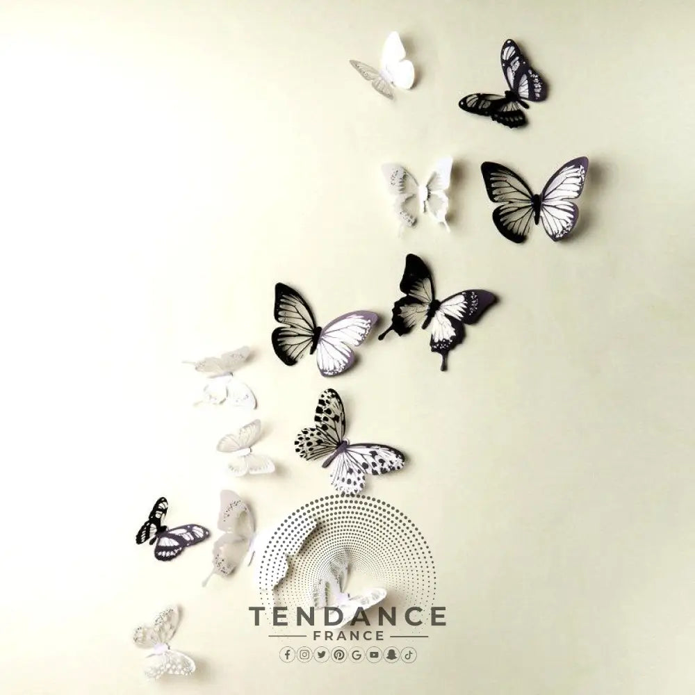 Dix-huit Stickers papillons En 3d | France-Tendance
