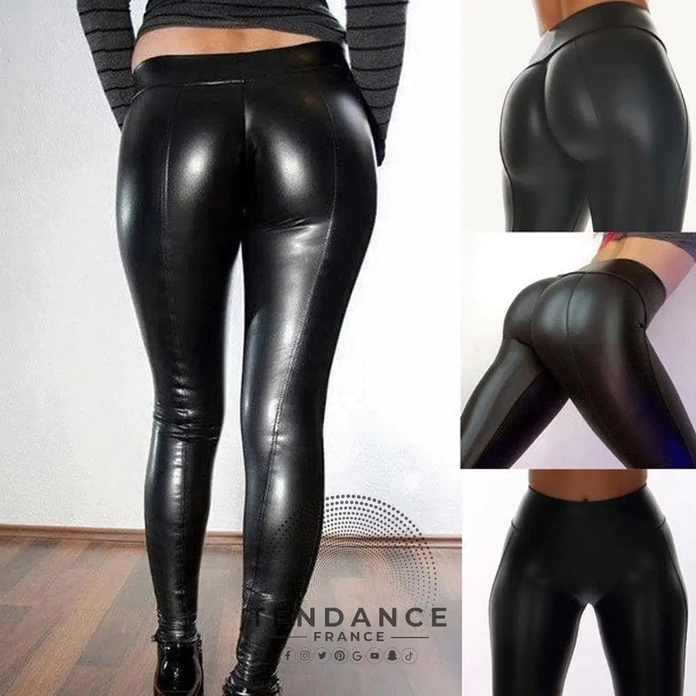 Legging Simili Cuir Minceur | France-Tendance