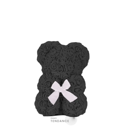 Ourson En Roses éternelles Noir (25 Cm) | France-Tendance