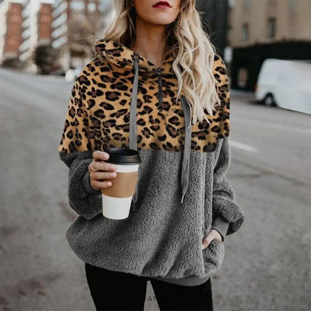 Pull à Capuche Léopard | France-Tendance