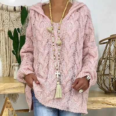 Pull à Capuche Uni Tricoté | France-Tendance