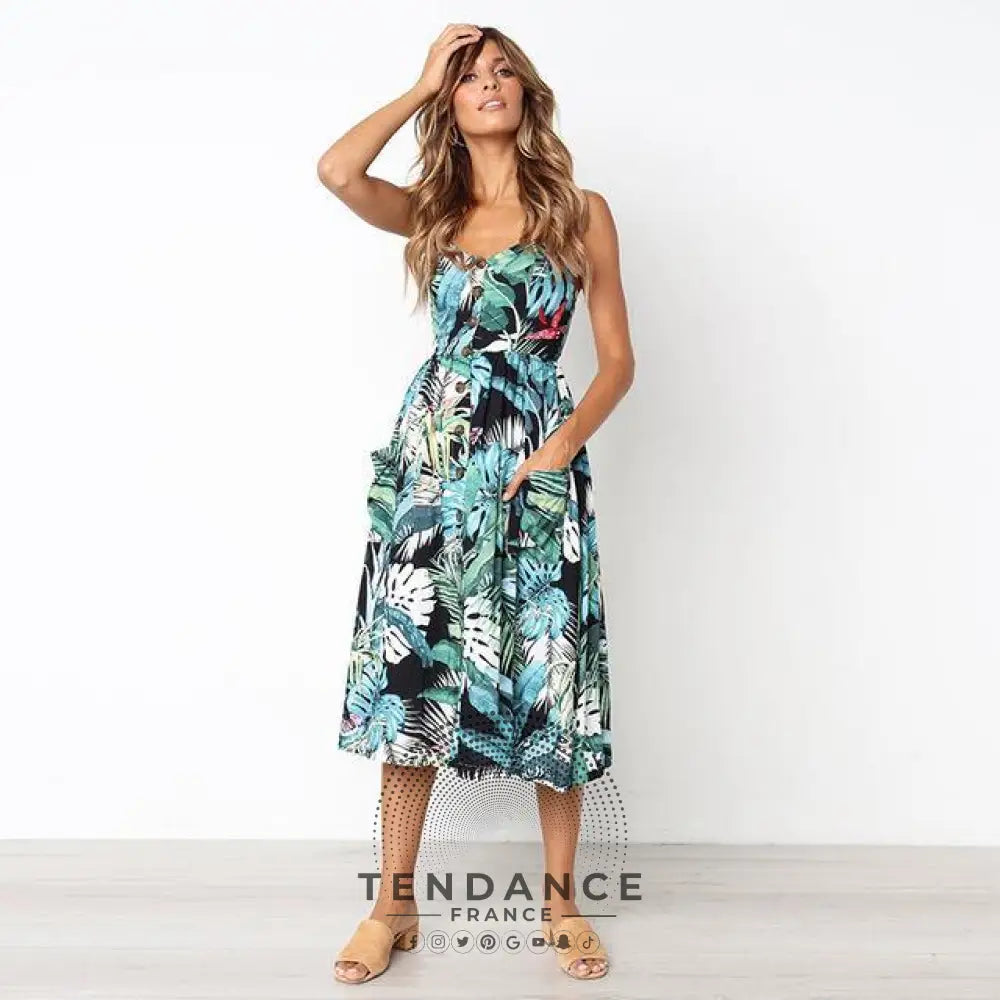 Robe Bohème Midi Imprimée | France-Tendance