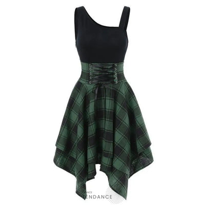 Robe Gothique à Lacets - Longueur Irrégulière |
