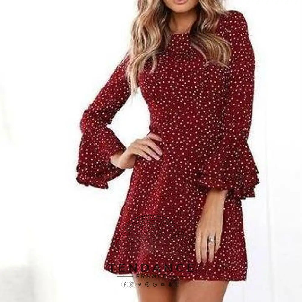 Robe à Motifs Manches évasées | France-Tendance