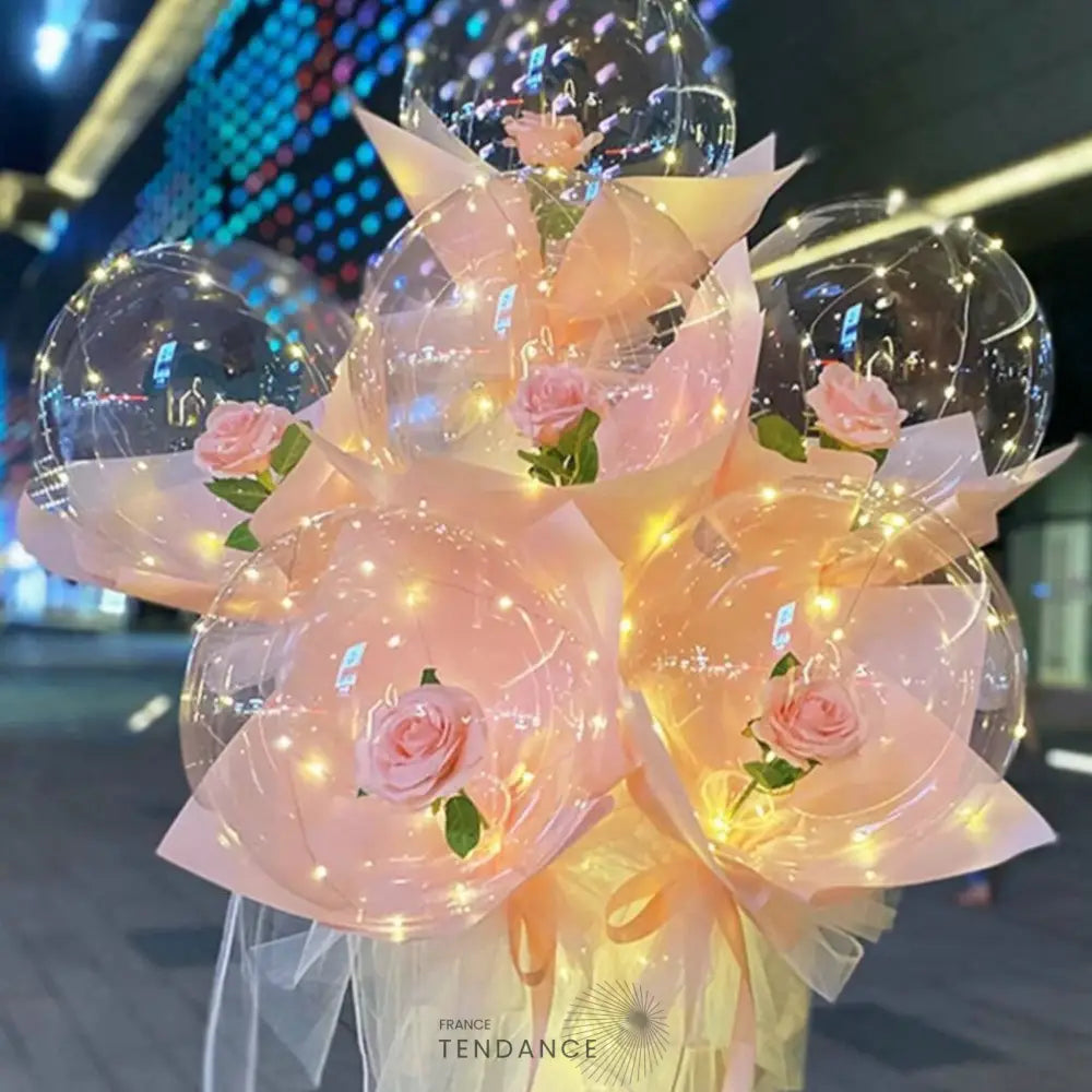 Rose éternelle En Bulle D’amour Lumineuse | France-Tendance