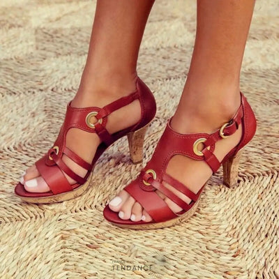 Sandale Cruz (Talon Stability Confort+) Tendance De La Saison! 34 / Rouge Écarlate Sandale